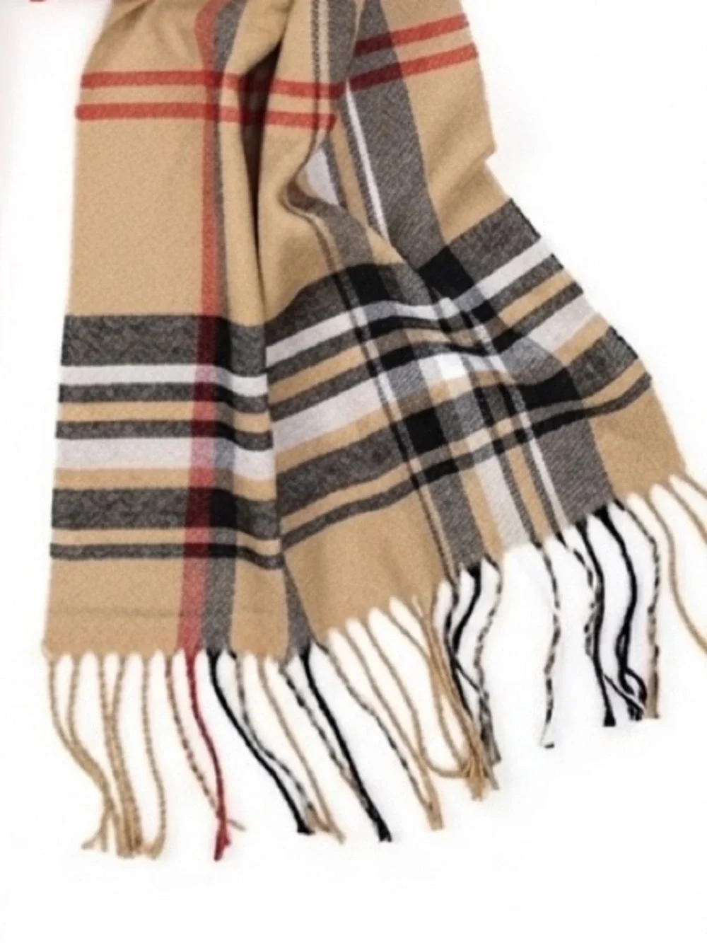 Classic Beige Plaid unisex Scarf
